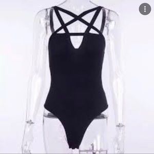 Urban Outfitters Black Strappy Bodysuit